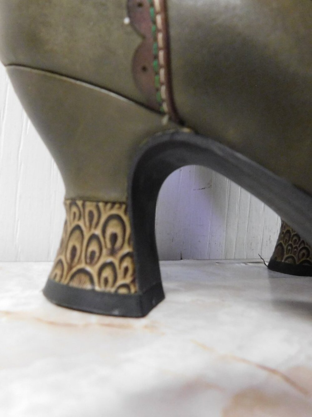 L' Artiste Spring Step BEWITCH Brown Carpet Leather sz 39Tapestry Ankle Boots - Picture 4 of 11